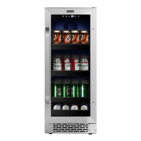 WHYNTER 15 inch Built-In 80 Can Undercounter Stainless Steel Beverage Refrigerator BBR-838SB